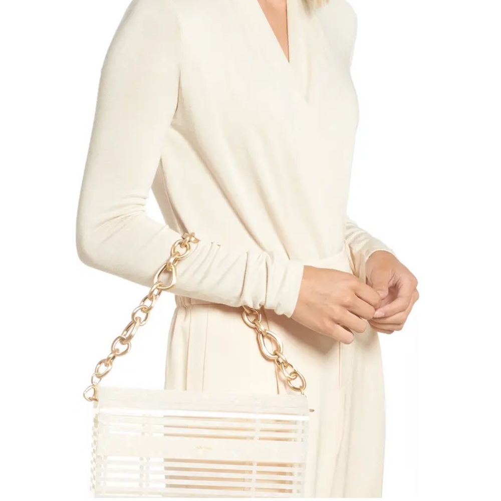 New Cult Gaia Sylva Acrylic Shoulder bag Pearl